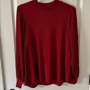 Chico's Vibrant Red Knit Top with sparkle